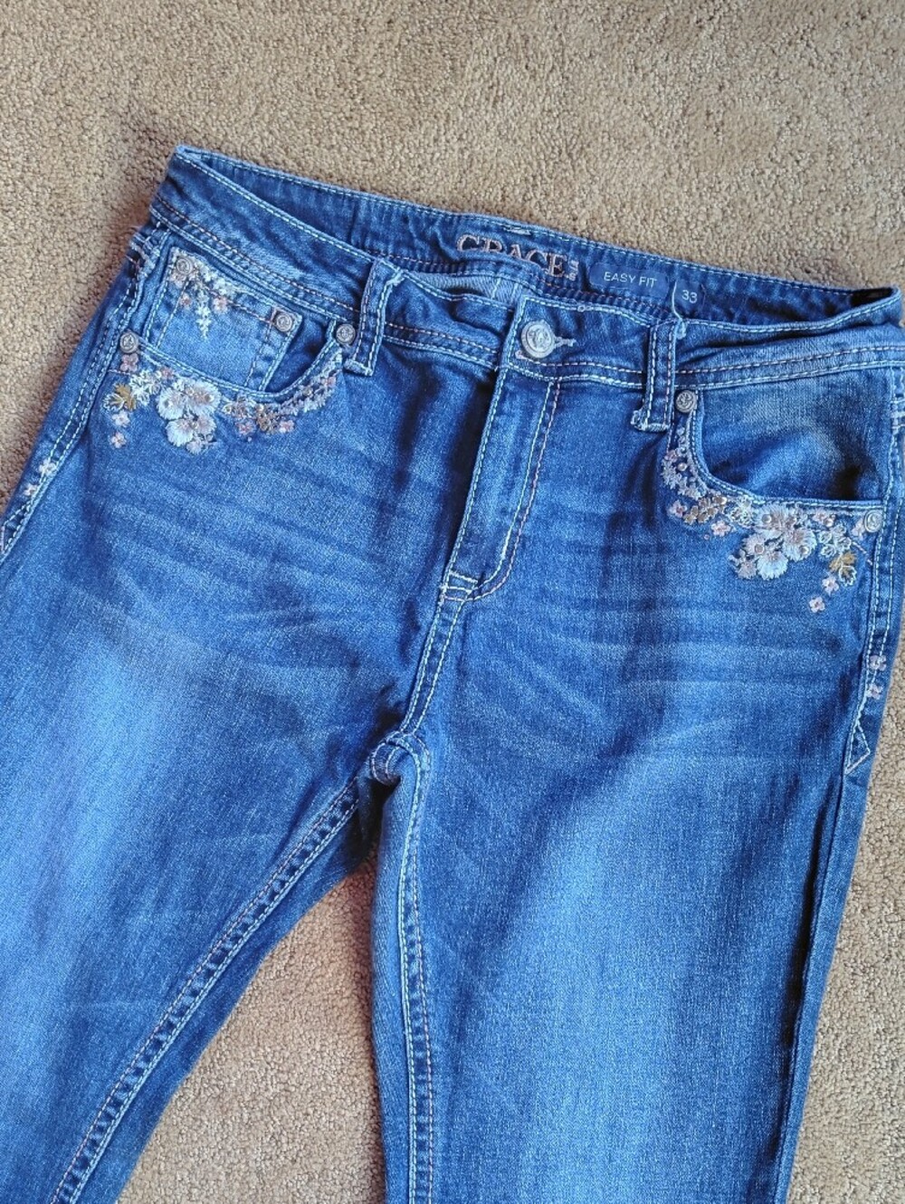 Grace in LA Easy Fit Midrise Jeans-Size 33 - Picture 3 of 10